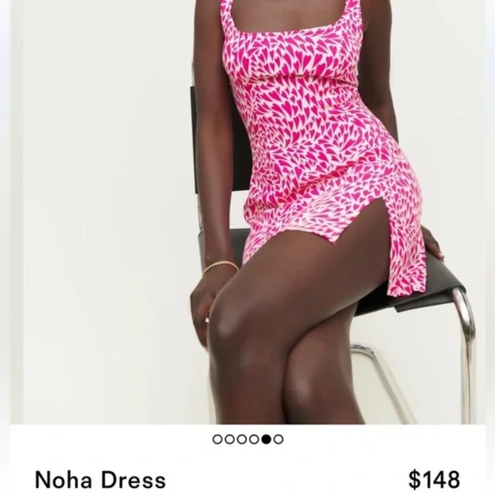 Reformation Pink and White Hearts Noha Dress - Picture 3 of 3